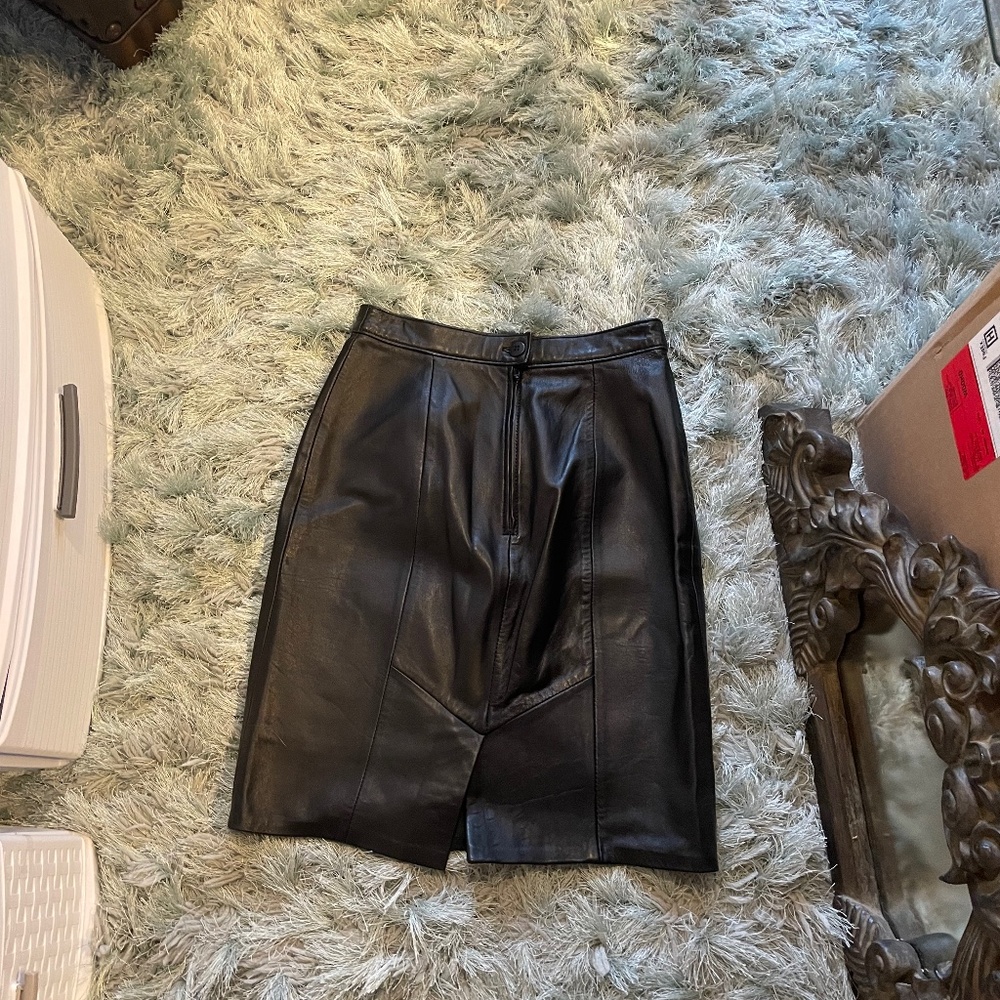 REAL leather pencil skirt